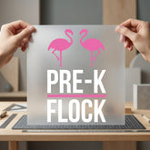 Pre-k Flock Flamingo School Birds & Birdwatching Collection Kids & School Collection Ready to Press DTF Transfer for Dtf