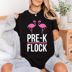 Pre-k Flock Flamingo School Birds & Birdwatching Collection Kids & School Collection Ready to Press DTF Transfer for Dtf