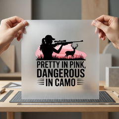 Pretty Pink Dangerous Camo Usa Country Ready to Press DTF Transfer for Dtf