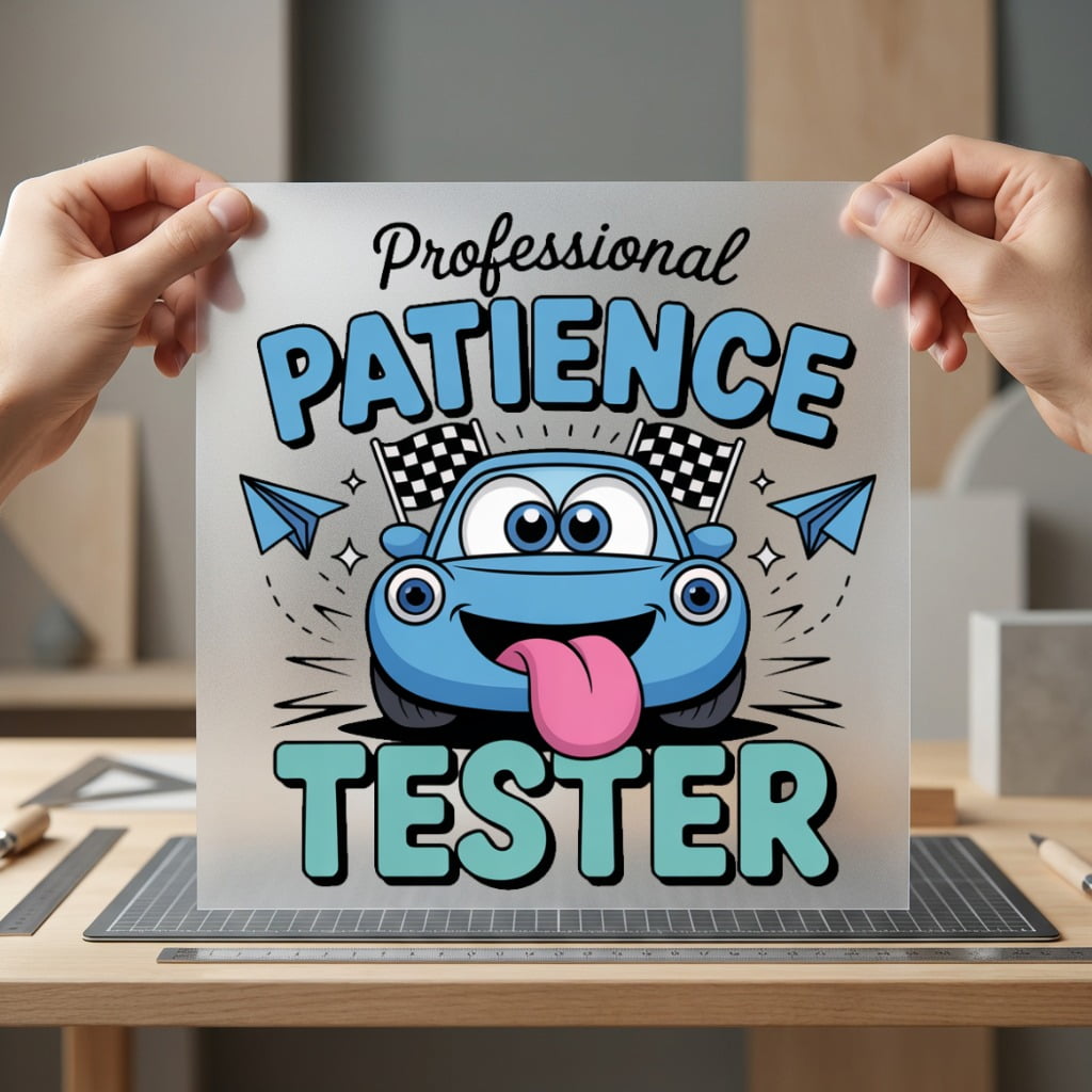 Professional Patience Tester Car Mom Dad Ready to Press DTF Transfer for Dtf