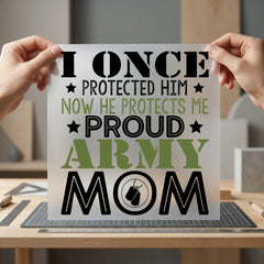 Proud Army Mom Military Patriotic Usa Ready to Press DTF Transfer for Dtf