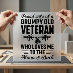 Proud Wife Grumpy Old Patriotic Usa Ready to Press DTF Transfer for Dtf
