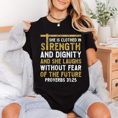 Proverbs Strength Dignity Faith-based Christian Faith Ready to Press DTF Transfer for Dtf