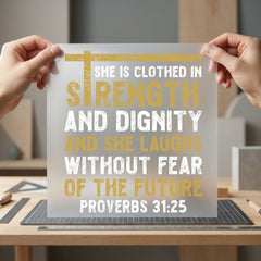 Proverbs Strength Dignity Faith-based Christian Faith Ready to Press DTF Transfer for Dtf