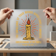 Psalm Candle Retro Religious Faith Bible Ready to Press DTF Transfer for Dtf