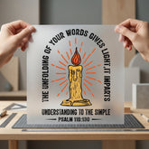 Psalm Candle Retro Religious Faith Bible Ready to Press DTF Transfer for Dtf