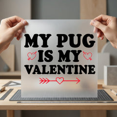 Pug Valentine Retro Love Valentine Mom Ready to Press DTF Transfer for Dtf