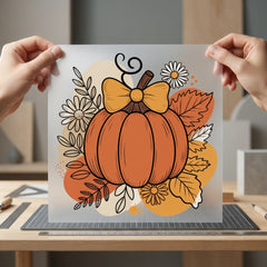 Pumpkin Daisies Fall Diy Halloween Thanksgiving Ready to Press DTF Transfer for Dtf