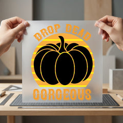Pumpkin Drop Dead Gorgeous Halloween Vintage Ready to Press DTF Transfer for Dtf