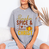 Pumpkin Spice & Jesus Christ | Fall Faith Tee - Luckets.com
