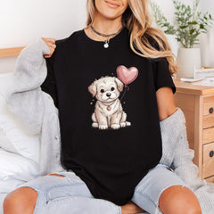 Puppy Heart Balloon Valentine Valentine Mom Ready to Press DTF Transfer for Dtf