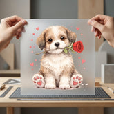 Puppy Rose Hearts Valentine Valentine Mom Ready to Press DTF Transfer for Dtf