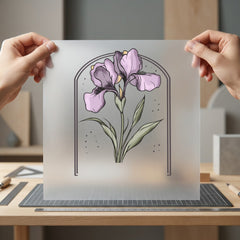 Purple Iris Flower Boho Mom Boho Ready to Press DTF Transfer for Dtf