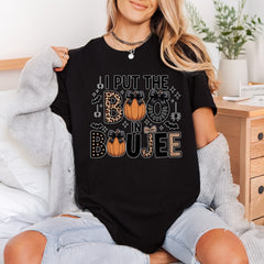 Put Boo Boujee Halloween Halloween Leopard Ready to Press DTF Transfer for Dtf