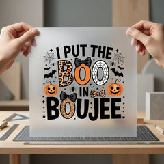 Put Boo Boujee Halloween Halloween Leopard Ready to Press DTF Transfer for Dtf