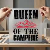 Queen Campfire Camp Life Mom Camping Ready to Press DTF Transfer for Dtf