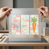 Quilted Easter Bunny Carrot Easter Aesthetic Ready to Press DTF Transfer for Dtf