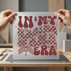 Racing Era Retro Checkered Mom Retro Ready to Press DTF Transfer for Dtf
