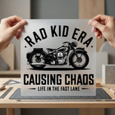 Rad Kid Era Motorcycle Vintage Retro Ready to Press DTF Transfer for Dtf