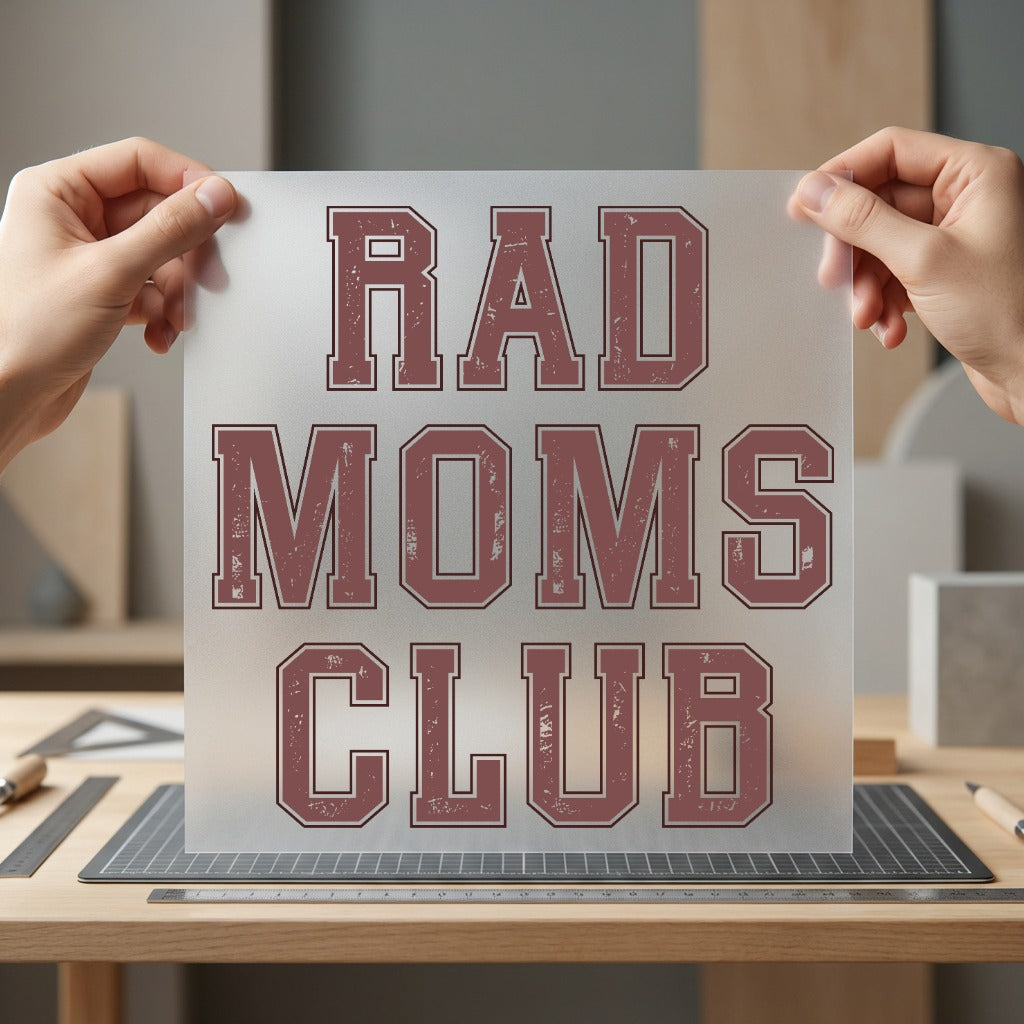 Rad Moms Club Retro Mom Funny Ready to Press DTF Transfer for Dtf