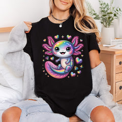 Rainbow Axolotl Kawaii Diy Aesthetic Ready to Press DTF Transfer for Dtf