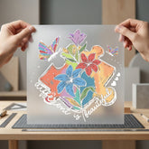 Rainbow Puzzle Piece Flowers Floral Butterfly Ready to Press DTF Transfer for Dtf