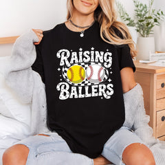 Raising Ballers Softball Baseball Mom Vintage Ready to Press DTF Transfer for Dtf