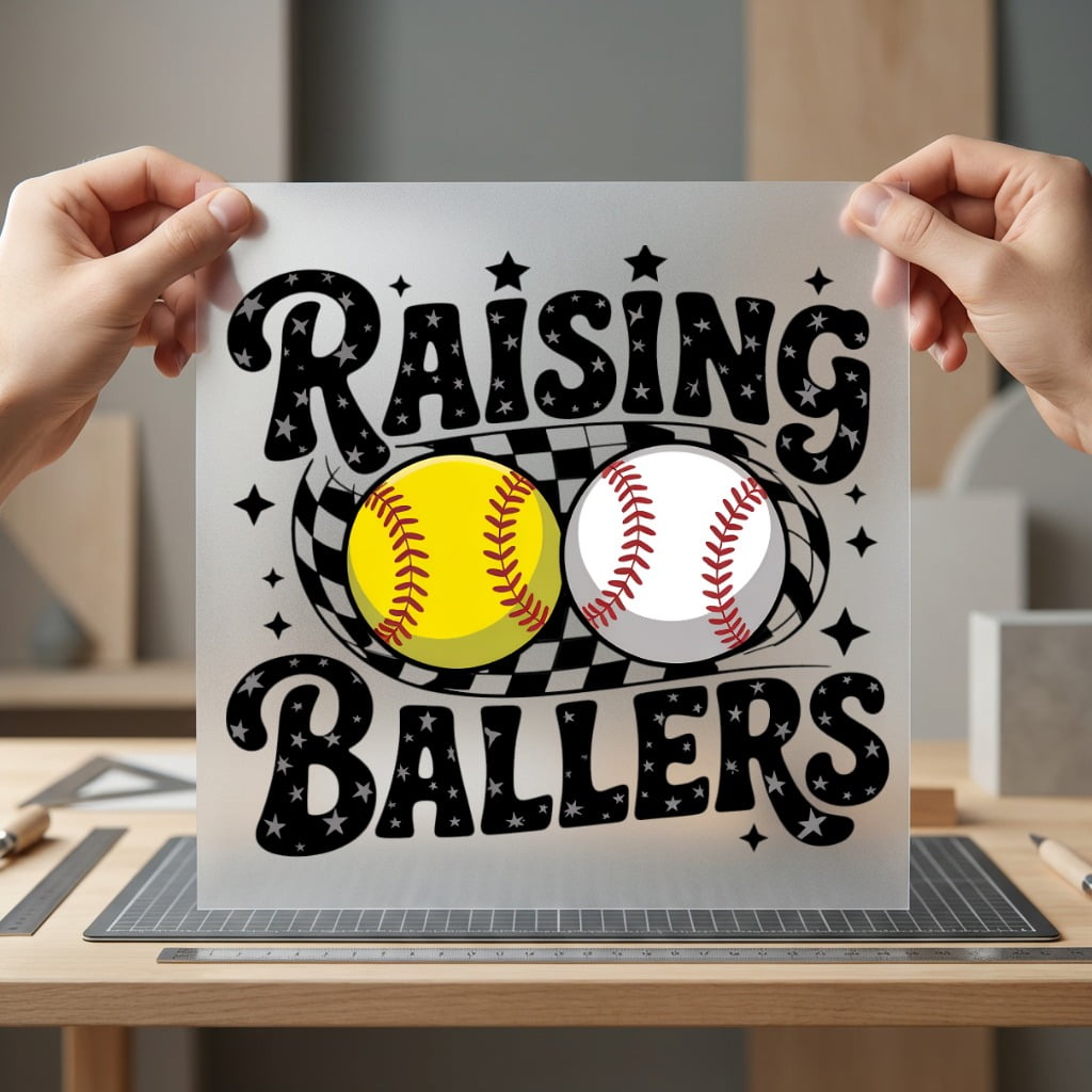Raising Ballers Softball Baseball Mom Vintage Ready to Press DTF Transfer for Dtf