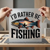 Rather Fishing Retro Diy Dad Retro Ready to Press DTF Transfer for Dtf