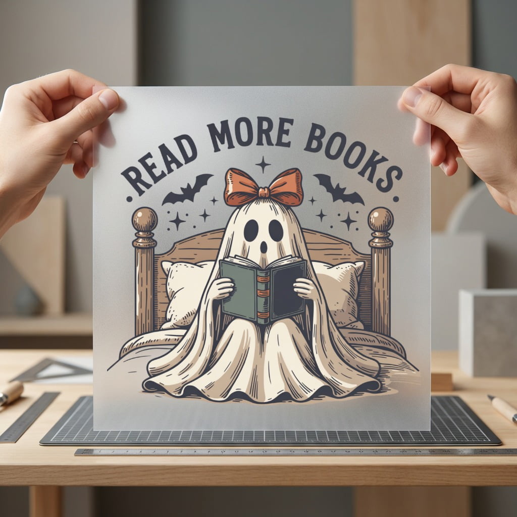 Read More Books Ghost Halloween Ready to Press DTF Transfer for Dtf