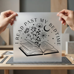 Read Past Bedtime Book Floral Ready to Press DTF Transfer for Dtf