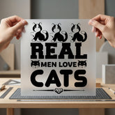 Real Men Love Cats Mom Dad Ready to Press DTF Transfer for Dtf