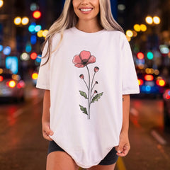 Red Poppy Flower Botanical Aesthetic Ready to Press DTF Transfer for Dtf