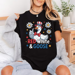 Red White Goose Patriotic 4th Of July Patriotic Ready to Press DTF Transfer for Dtf