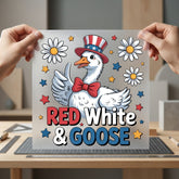 Red White Goose Patriotic 4th Of July Patriotic Ready to Press DTF Transfer for Dtf