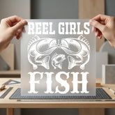 Reel Girls Fish Fishing Vintage Retro Ready to Press DTF Transfer for Dtf