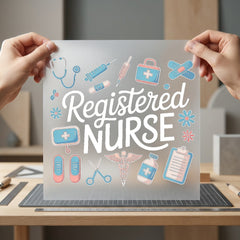 Registered Nurse Healthcare Diy Nurse Ready to Press DTF Transfer for Dtf
