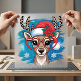 Reindeer Glasses Christmas Diy Christmas Ready to Press DTF Transfer for Dtf