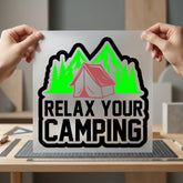 Relax Camping Retro Campfire Camping Ready to Press DTF Transfer for Dtf
