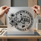 Religious Floral Wreath Faith-inspired Christian Faith Ready to Press DTF Transfer for Dtf