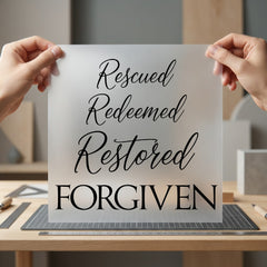 Rescued Redeemed Restored Forgiven Christian Faith Ready to Press DTF Transfer for Dtf