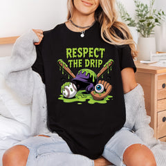 Respect Drip Baseball Spooky Halloween Fitness Ready to Press DTF Transfer for Dtf