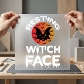Resting Witch Face Halloween Halloween Funny Ready to Press DTF Transfer for Dtf