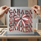 Retro Canada Ribbon Bow Patriotic Vintage Ready to Press DTF Transfer for Dtf