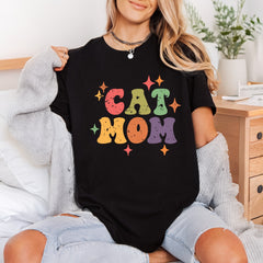 Retro Cat Mom Groovy Mom Dad Ready to Press DTF Transfer for Dtf