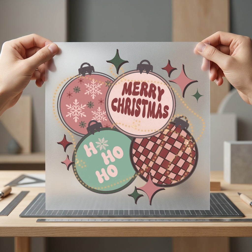 Retro Christmas Ornaments Holiday Christmas Vintage Ready to Press DTF Transfer for Dtf