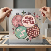 Retro Christmas Ornaments Holiday Christmas Vintage Ready to Press DTF Transfer for Dtf