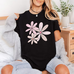 Retro Floral Blooms Groovy Retro Boho Ready to Press DTF Transfer for Dtf