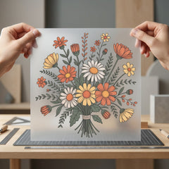 Retro Floral Bouquet Boho Retro Boho Ready to Press DTF Transfer for Dtf