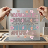 Retro Floral Nurse Diy Nurse Vintage Ready to Press DTF Transfer for Dtf